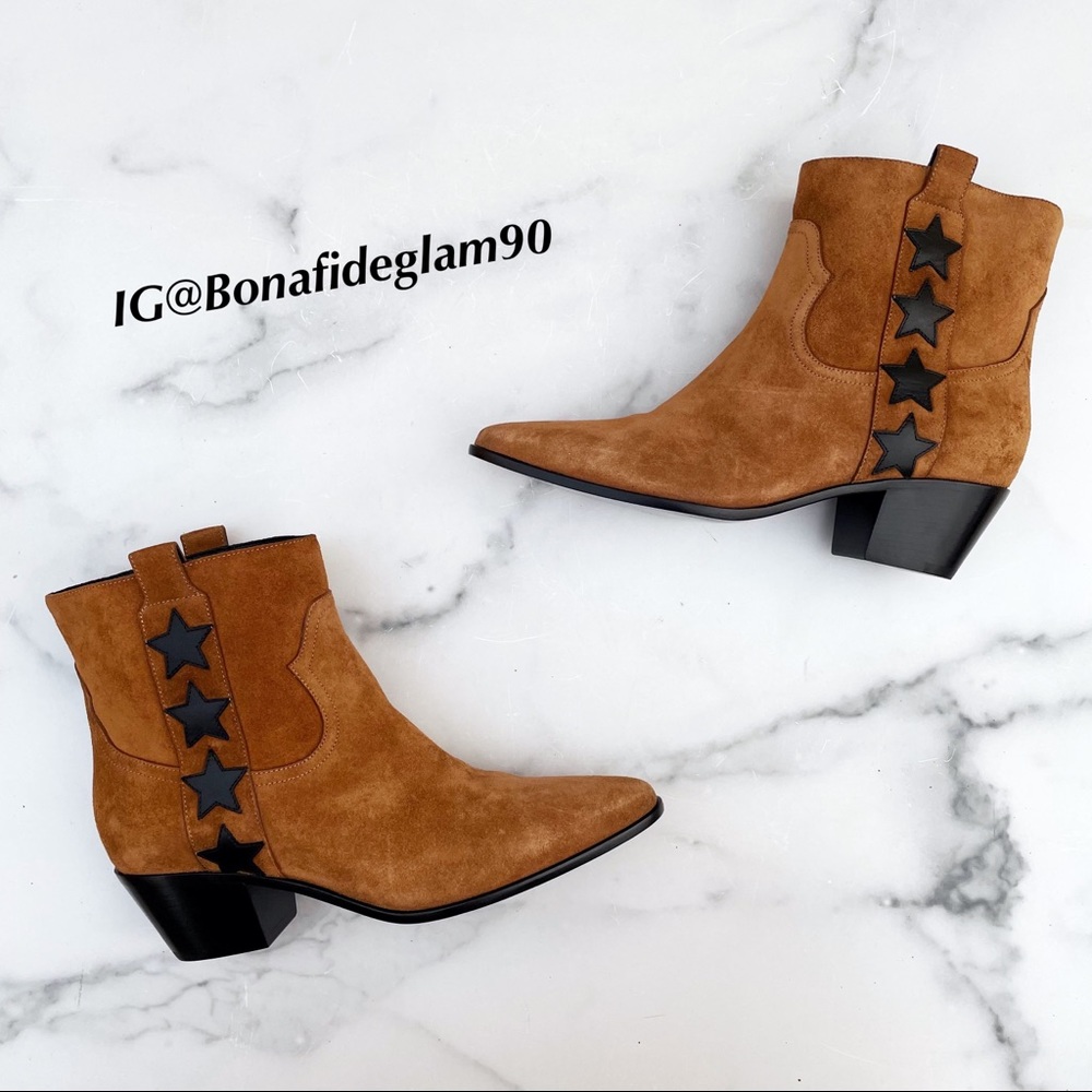 Saint Laurent Rock 40 Stars women’s tan suede ankle boot size IT 35 US 5 - Picture 14 of 16